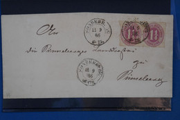 C ALLEMAGNE HOLSTEIN  BELLE  LETTRE  RARE 1866 SONDERBURG  POUR PINNEBERG +PAIRE DE 1 1/4 SCHILING +AFFRAN. INTERESSANT - Schleswig-Holstein