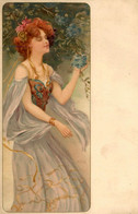 Art Nouveau Jugendstil * CPA Illustrateur M.S.M. * Dos 1900 !!! Précurseur Pionnière * Femme Et Fleurs - 1900-1949