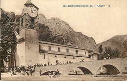 -depts Div-ref-BA66- Alpes Maritimes - Roquebillières - L Eglise - Sortie De Messe - - Roquebilliere