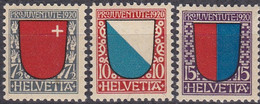 Schweiz, 1920, 153/55, MNH **,  „Pro Juventute“: Wappen - Ungebraucht
