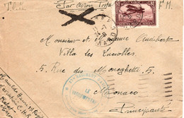 1931  N°  PA6 / Enveloppe 37ème Régiment D'Aviation Rabat (Maroc) Pour Monaco - Briefe U. Dokumente