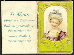 Hannover 1913 " Fr.Vaas Seifen & Parfumerie Calenbergerstr. " Minibuch - Kalender Calendrier Calendar Zakkalender - Petit Format : 1901-20