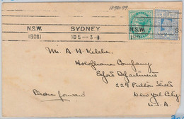 48695 - NEW SOUTH WALES -  POSTAL HISTORY -  COVER To USA 1909 - Brieven En Documenten
