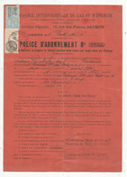 JCR , Police D'abonnement , Cgnie Interrégionale De Gaz Et D'énergie , Saumur,1934, 2 Scans , Frais Fr 1.85 E - Non Classés
