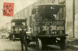 Angers * Carte Photo * Les Camions De Livraison Du Journal LE MATIN  Journaux 1907 * 44 Bd Ayrault - Angers