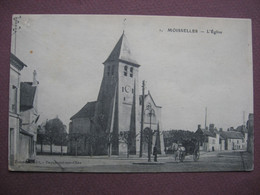 CPA 95 MOISSELLES L'Eglise Et Ses Abords ANIMEE ATTELAGE - Moisselles