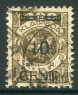 MEMEL (Lithuanian Occ) 1923 ( 23 April/26. May) Surcharge 10 C. On 400 M. Arms.used.  Michel 181 V  +200% - Memel (Klaïpeda) 1923