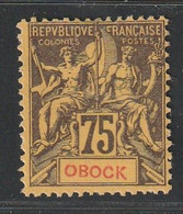 OBOCK - N°43 Nsg (1892) 75c Violet Sur Jaune - Ungebraucht