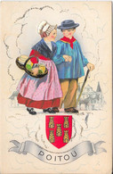 Belle Cpa Avec Ses Rajouts (blason Et Coiffe De La Femme)  - POITOU - Poitou-Charentes