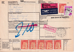 Schweiz - 6x2 Fr. Baudenkmäler U.a. Lupo-Eil-Paketkarte Celerina 1975 Nachporto - Covers & Documents