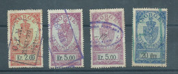 LOT 4 Stamps - NORWAY Norwegen Stempelmarke Documentary Stamps - Revenue Stamps