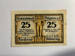 Allemagne Notgeld Belgern 25 Pfennig - Collections