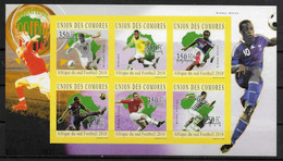 COMORES  Feuillet  N° 2029/34  * *  NON DENTELE  Cup 2010 Football Soccer Fussball  Joueurs Africains - 2010 – África Del Sur
