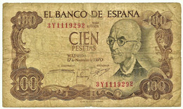 ESPAÑA - 100 Pesetas - 17.11.1970 ( 1974 ) - Pick 152 - Serie 3Y - Manuel De Falla - 100 Peseten