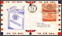 12279 Dedication Wichita Airport 31/10/1954 Premier Vol First Flight Lettre Airmail Cover Usa Aviation - 2c. 1941-1960 Briefe U. Dokumente