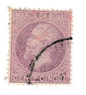 1872 ITALIA REGNO ITALY KINGDOM MARCA DA BOLLO CENT. 5c USATO USED OBLITERE - Fiscale Zegels