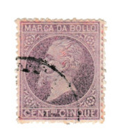 1872 ITALIA REGNO ITALY KINGDOM MARCA DA BOLLO CENT. 5c USATO USED OBLITERE - Fiscale Zegels