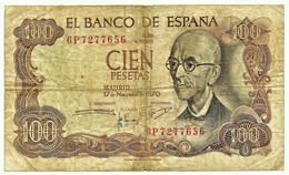 ESPAÑA - 100 Pesetas - 17.11.1970 ( 1974 ) - Pick 152 - Serie 6P - Manuel De Falla - 100 Peseten