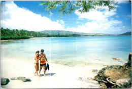 (1 G 1) Saint Lucia Postcard Posted To Australia - With Many Stamps - Beach - St. Lucia