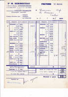 Lot De 3 Factures Ets M. Herbreteau, Plaisance-Orvault (Loire-Atlantique), Produits D'entretien 1968-1969 - Droguerie & Parfumerie