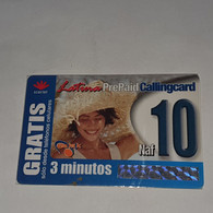 ANTILLES-(PRE-EZTC-1012B)-latina Prepiad-(24)-(nafi10--3minut)-(cod Inclosed)-(31/2009)-mint Card+1card Prepiad Free - Antillen (Niederländische)