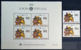 EUROPA 1988 - PORTUGAL               N° 1731/1732 + BF 58                       NEUF** - 1988