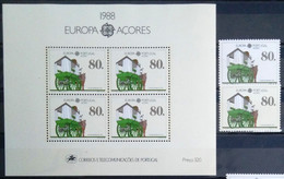 EUROPA 1988 - ACORES               N° 379/380 + BF 9                       NEUF** - 1988