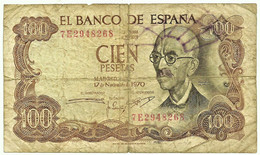 ESPAÑA - 100 Pesetas - 17.11.1970 ( 1974 ) - Pick 152 - Serie 7E - Manuel De Falla - 100 Peseten