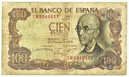 ESPAÑA - 100 Pesetas - 17.11.1970 ( 1974 ) - Pick 152 - Serie 7H - Manuel De Falla - 100 Pesetas