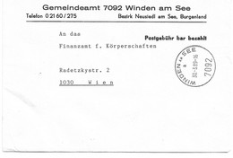 2006n: Gemeindeamts- Kuvert 7092 Winden Am See, Heimatbeleg Aus 1989 Sehr Dekorativ - Neusiedlerseeorte