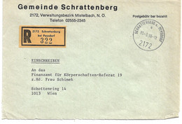 2006p: Gemeindeamts- Kuvert 2172 Schrattenberg, Heimatbeleg Aus 1986 Sehr Dekorativ - Mistelbach
