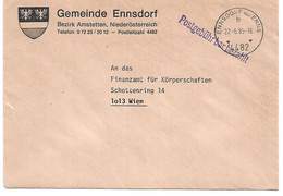 2006w: Gemeindeamts- Kuvert 4482 Ennsdorf, Ortswappen, Heimatbeleg Aus 1985 Sehr Dekorativ - Amstetten