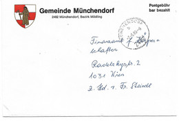 2006x: Gemeindeamts- Kuvert 2482 Münchendorf, Ortswappen, Heimatbeleg Aus 1985 Sehr Dekorativ - Mödling