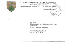 2040e: Gemeindeamts- Kuvert 3920 Gross Gerungs, Ortswappen, Heimatbeleg Aus 1986 Sehr Dekorativ - Zwettl