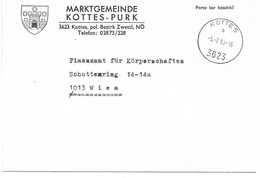 2040g: Gemeindeamts- Kuvert 3623 Kottes, Ortswappen, Heimatbeleg Aus 1985 Sehr Dekorativ - Zwettl