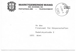 2040r: Gemeindeamts- Kuvert 3262 Wang, Ortswappen, Heimatbeleg Aus 1989 - Scheibbs