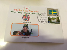 (1G 4) Beijing 2022 Olympic Winter Games - Gold Medal To Sweden - Sara Hector - Invierno 2022 : Pekín