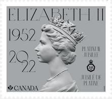 2022 Canada Queen Elizabeth II Platinum Jubilee Single Stamp From Booklet MNH - Postzegels