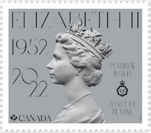 2022 Canada Queen Elizabeth II Platinum Jubilee Single Stamp From Sheet Gummed MNH - Nuevos