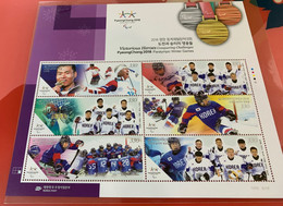 Korea Paralympic Winter Olympics Stamp Sheet MNH 2018 - Hiver 2018 : Pyeongchang