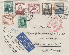 Zeppelin - 1936 - Allemagne - Lettre Du 16/05/1936 - Vers USA - San Francisco - Zeppelins
