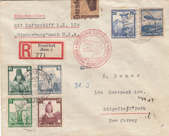 Zeppelin - 1936 - Allemagne - Lettre Du 04/05/1936 - Vers Les  USA - New Jersey - Zeppeline