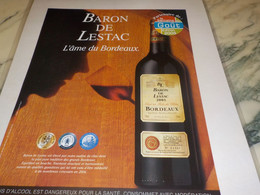 ANCIENNE PUBLICITE L AME DE BORDEAUX BARON DE LESTRAC  2005 - Alcools