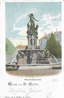 Gruss Aus St Gallen Monumentalbrunnen Chromolitho - SG St. Gallen