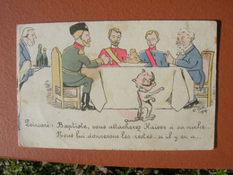 Cpa 9x14 V DD 1914 O' Gene Poincare : Baptiste Vous Attacherez Kaiser Carte Anti Allemande Etat Correct - Unclassified