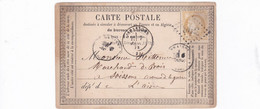 FRANCE TYPE CERES N° 59 15 CENTIMES BISTRE CARTE POSTALE - Cartes Précurseurs