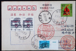 CHINA CHINE  CINA STAMPED  POSTCARD WITH SPECIAL POSTMARK - 79 - Gebruikt