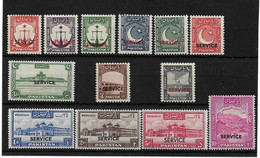 PAKISTAN 1948 OFFICIALS SET SG O14/O26 UNMOUNTED MINT/MOUNTED MINT Cat £140 - Pakistan