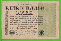 ALLEMAGNE / 1 000 000 MARK /  09/08/1923 - 1 Million Mark