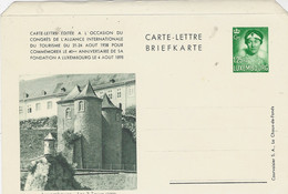 1938 - CARTE LETTRE E P 1.25 Fr. - Luxembourg : Les 3 Tours (1050) - Au Dos, Ville-Haute - Covers & Documents